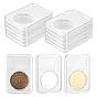 10Pcs Transparent Plastic Coin Storage Box, Rectangle