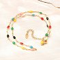 304 Цепочки из нержавеющей стали с эмалью и разноцветными овальными звеньями, ионное покрытие (ip)