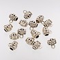 Charm Carrier Barrel Tibetan Silver Tube Bails, Loop Bails, Lead Free and Cadmium Free