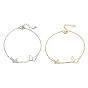 Bracelets en laiton sertis de micro-pavés de zircon cubique blanc transparent et à maillons papillon, avec l'émail, plaqué longue durée, crémaillère plaquage, sans plomb et sans cadmium