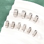 201 Stainless Steel Cuff Earrings, C-Shaped, with 304 Stainless Steel Pin