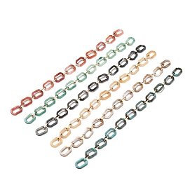 Handmade Acrylic Paperclip Chains, with Aluminium Cable Links, for Jewelry Making, Light Gold