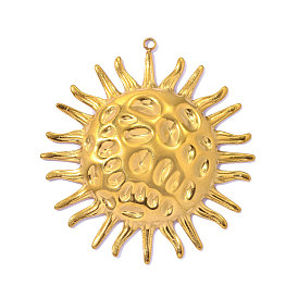 304 из нержавеющей стали большие кулоны, кованые солнечные амулеты, ионное покрытие (ip), зеркальная полировка