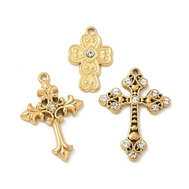 304 из нержавеющей стали горный хрусталь подвески, крестик