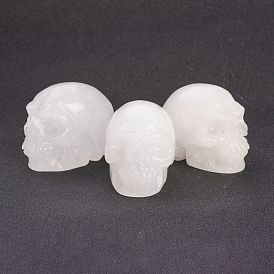 Natural Quartz Crystal Display Decorations, No Hole/Undrilled, Skull