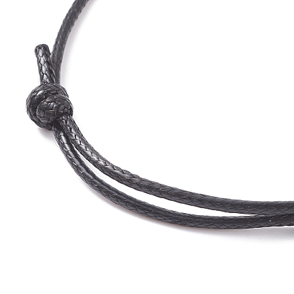 Synthetic Lava Rock Beaded Cord Bracelet, Essential Oil Gemstone Adjustable Friendship Bracelet for Women