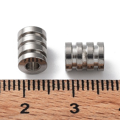 303 Stainless Steel Beads, Grooved Column