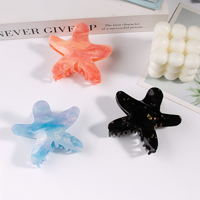 Starfish Shape Cute Acrylic Large Claw Hair Clips, for Woman Girl Thick Hair