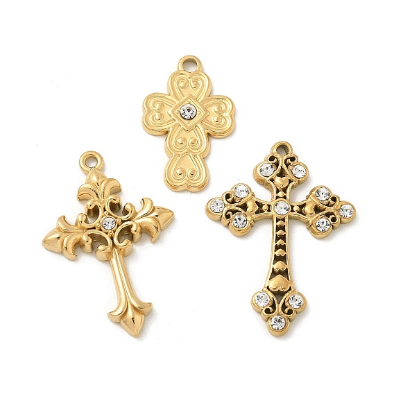 304 из нержавеющей стали горный хрусталь подвески, крестик