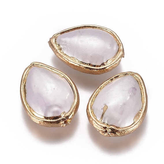 Стеклянные бусы, край позолоченный, слеза