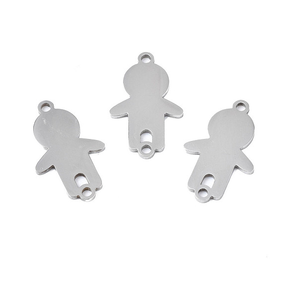Ion Plating(IP) 201 Stainless Steel Connector Charms, Laser Cut, Boy