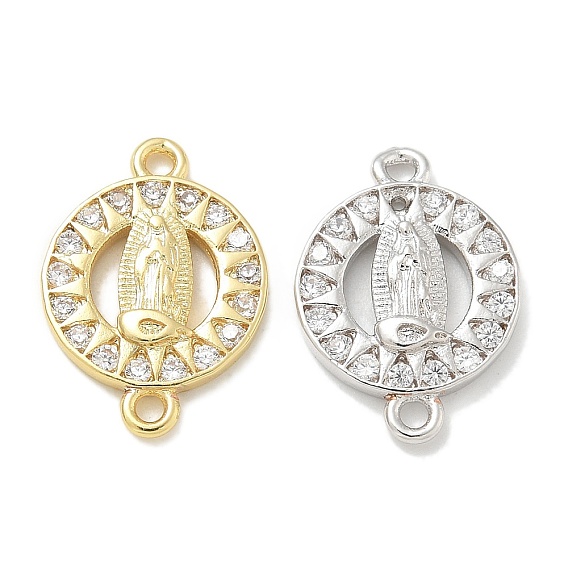 Стойка покрытие латунь микропаве прозрачный кубический цирконий религия дева мария соединительные подвески, долговечный, без свинца и без кадмия