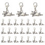 40 шт. подвесные украшения в форме кошки из сплава, с карабин-лобстерами 