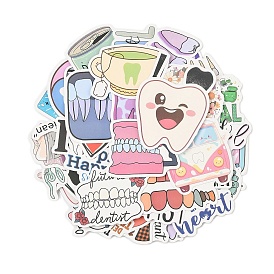 50Pcs PVC Waterproof Stickers, Self-adhesive Decals, for DIY Scrapbooking, Photo Album Decoration, Mixed Shapes