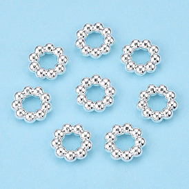 Placage en rack perles d'espacement en alliage, sans cadmium et sans nickel et sans plomb, une marguerite