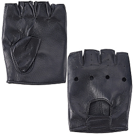 Перчатки из искусственной кожи без пальцев, перчатки без пальцев