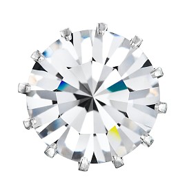 Preciosa® maxima crystal пришивная французская чашка, чешский хрусталь, с настройками латуни, круглый(719 35 114 шаттон), 00030 кристалл