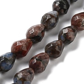 Natural Llanite Beads Strands, Faceted Teardrop