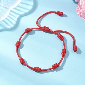 Регулируемые плетеные браслеты из полиэстера для женщин, узел
