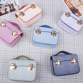 DIY Mini Headphone Bags Set,Including PU Leather Bag Materials, with Iron Clasps