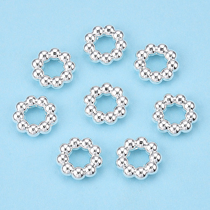 Placage en rack perles d'espacement en alliage, sans cadmium et sans nickel et sans plomb, une marguerite