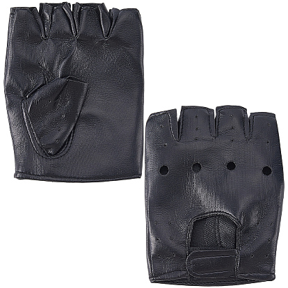 Перчатки из искусственной кожи без пальцев, перчатки без пальцев