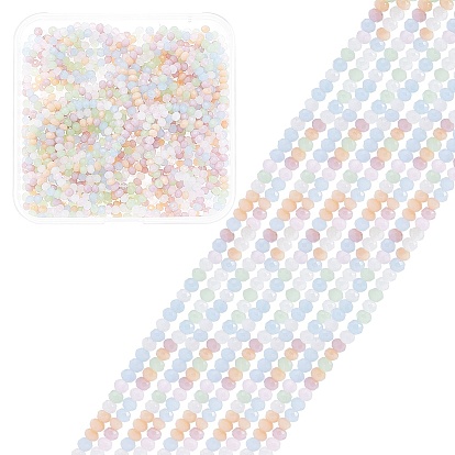 10 Strands Opaque Glass Beads Strands, Faceted, Rondelle