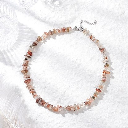 Ожерелья из натурального черного золота с рутиловым кварцем, с 304 концевыми цепями из нержавеющей стали