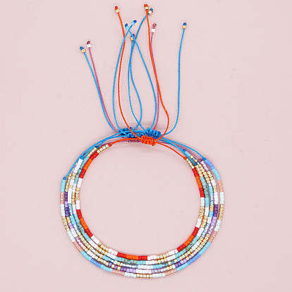 Минималистичные летние регулируемые браслеты из стеклянного бисера для женщин