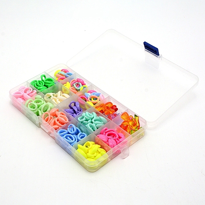 250 anneaux à maillons ovales, avec des pendentifs de chaussures 3pcs et des pendentifs bowknot 7pcs, pour les kits de fabrication de bracelets en résine sur le thème de la fête des enfants