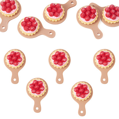 5 шт. большие подвески из непрозрачной смолы, малиновые торты-подвески