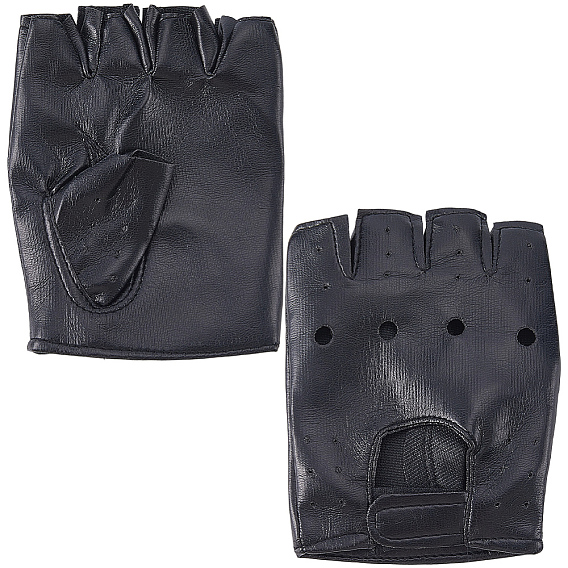 Перчатки из искусственной кожи без пальцев, перчатки без пальцев