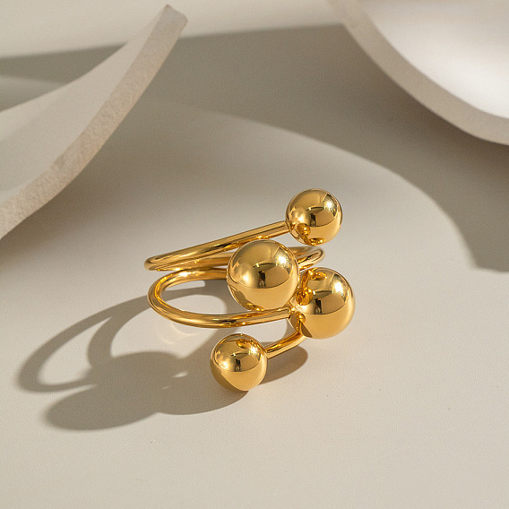 304 кольца для пальцев из нержавеющей стали для женщин, круглый шар