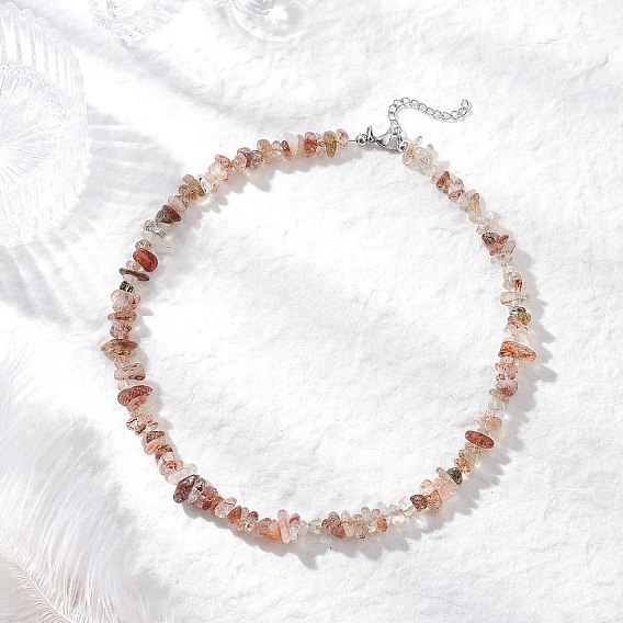 Ожерелья из натурального черного золота с рутиловым кварцем, с 304 концевыми цепями из нержавеющей стали