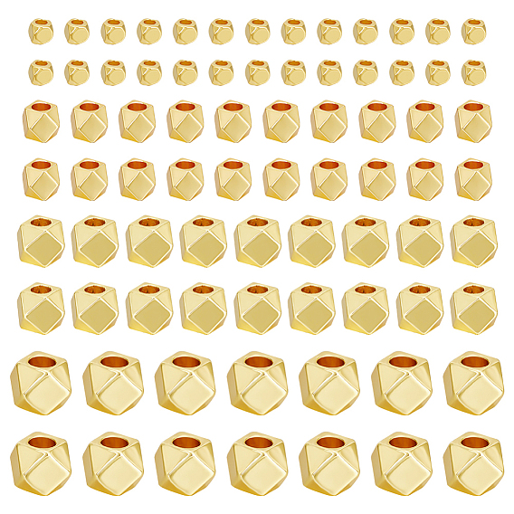 120шт 4 стиль латунные кубические бусины