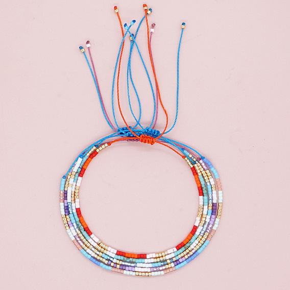 Минималистичные летние регулируемые браслеты из стеклянного бисера для женщин