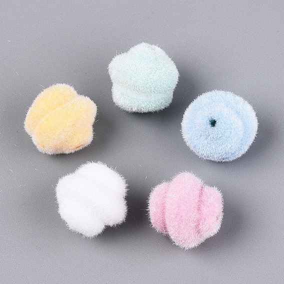 Флокированные непрозрачные акриловые бусины-закрутки