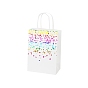 Stamping Style Kraft Paper Bags, with Handle, Gift Bags, Shopping Bags, Rectangle