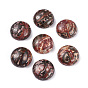 Натуральной кожи леопарда кабошонов, полукруглые / купольные, красочный, 18x5 мм