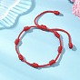 Регулируемые плетеные браслеты из полиэстера для женщин, узел