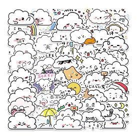 50 самоклеящиеся наклейки из ПВХ с мультяшными облаками, Водонепроницаемые милые облачные наклейки для декоративных подарков на вечеринке, художественный промысел