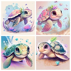 Sea Turtle Pattern DIY Diamond Painting Kits, with Resin Rhinestones, Diamond Sticky Pen, Tray Plate and Glue Clay