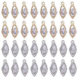 40шт 2 цветной сплав кубический цирконий подвески, очарование глаз