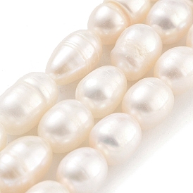 Natural Cultured Freshwater Pearl Beads Strands, Rice