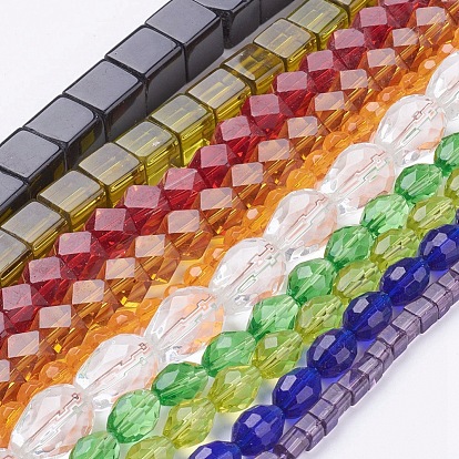 Mixed Glass Beads Strands, Mixed Shapes