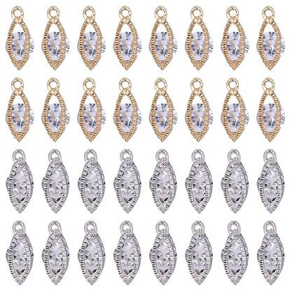 40шт 2 цветной сплав кубический цирконий подвески, очарование глаз