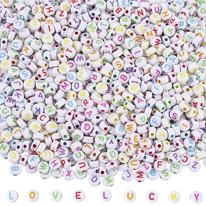 1200шт ремесленные акриловые бусины с горизонтальными отверстиями, плоско-круглые