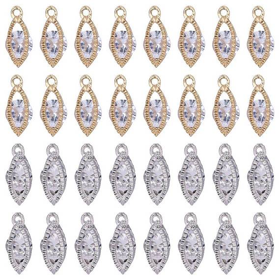40шт 2 цветной сплав кубический цирконий подвески, очарование глаз