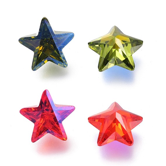 Кубического циркония указал назад кабошоны, граненые звезды