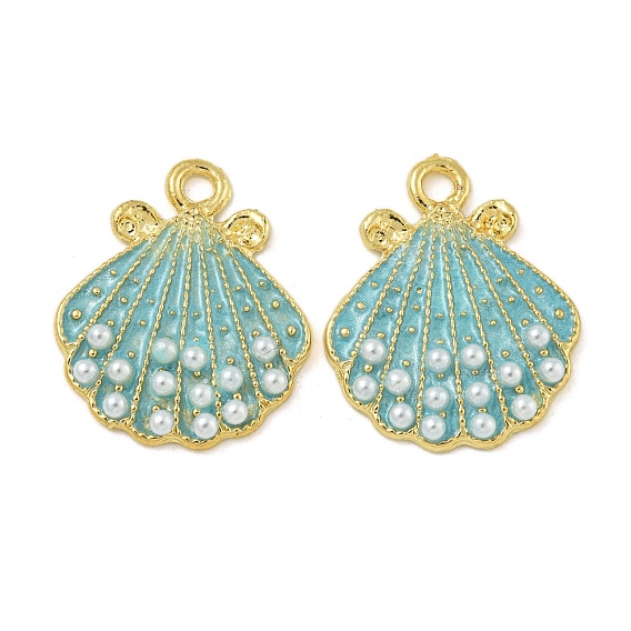 Подвески из жемчужного сплава из АБС-пластика, с эмалью, без кадмия и без свинца, формы раковины